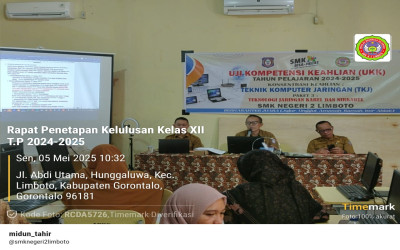 RAPAT PENETAPAN KELULUSAN SISWA KELAS XII SMK NEGERI 2 LIMBOTO TAHUN PELAJARAN 2024/2025